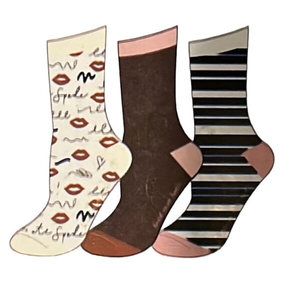 KATE SPADE ♠️ NEW YORK WOMEN’S SOCKS. NEW IN BOX. NEVER OPENED. THREE PACK. - Picture 2 of 3